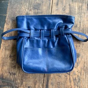 Leather drawstring bag